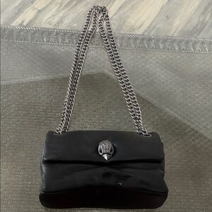 Kurt Geiger Black Shoulder Bag with Silver Chain